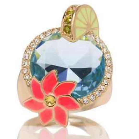 NWT KATE SPADE Out Of Office Cocktail Margarita Lime Flower Statement Ring - Picture 4 of 6
